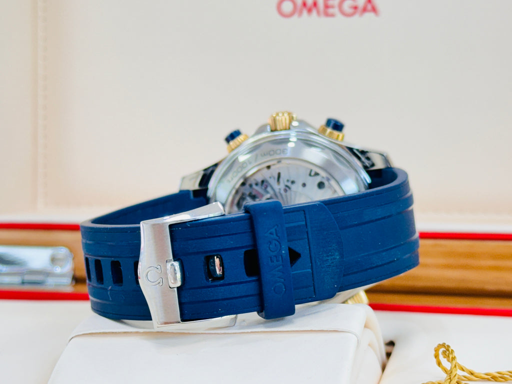 OMEGA Seamaster Diver 300M 18k Yellow Gold/SS Blue Dial 210.22.44.51.03.001 BOX/PAPERS MINT