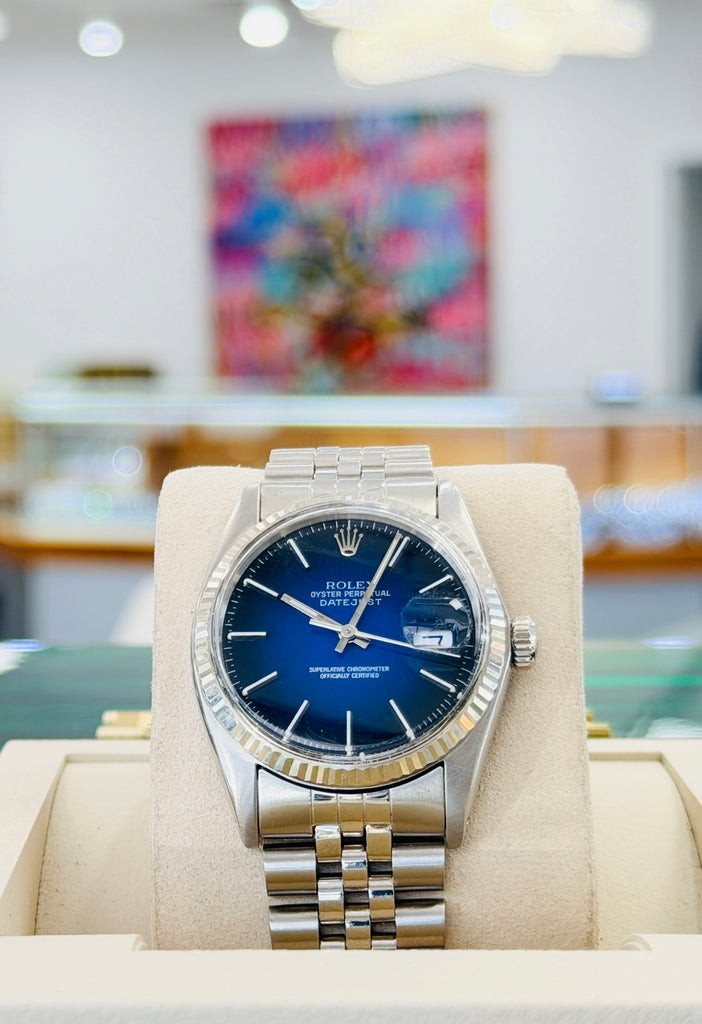 Rolex Datejust 36 16014 8 million Serial RARE Factory Blue Ombre Jubilee