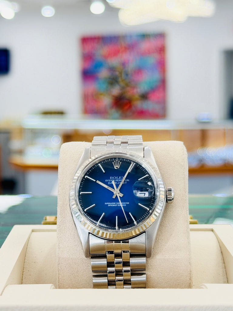 Rolex Datejust 36 16014 8 million Serial RARE Factory Blue Ombre Jubilee