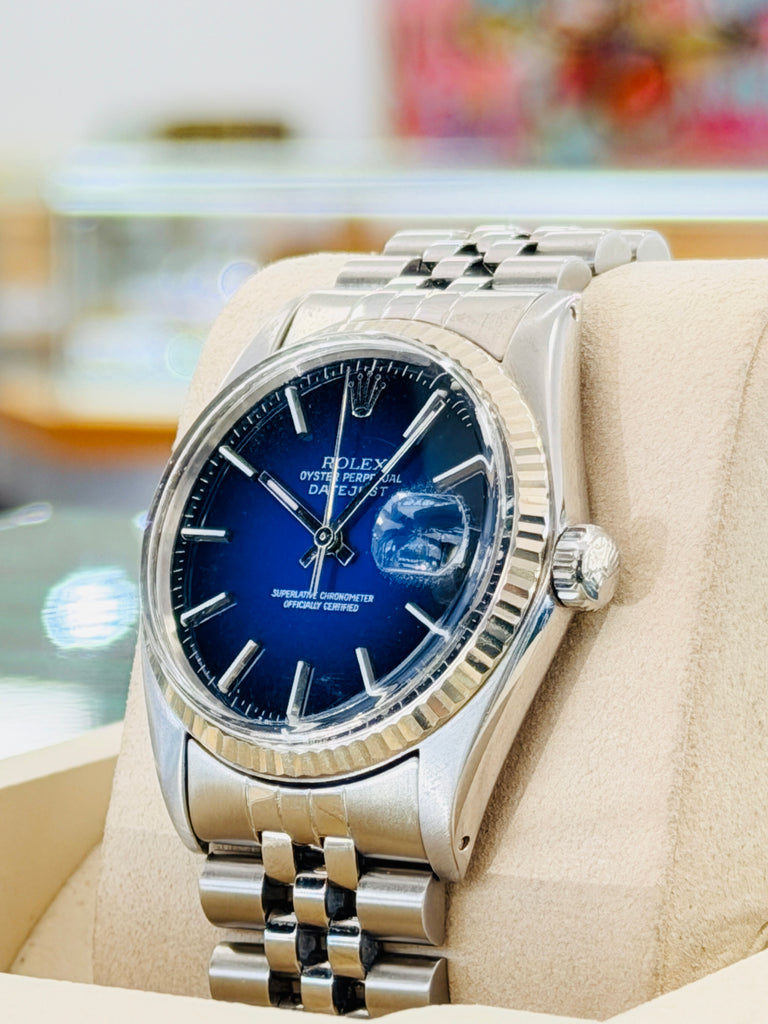 Rolex Datejust 36 16014 8 million Serial RARE Factory Blue Ombre Jubilee