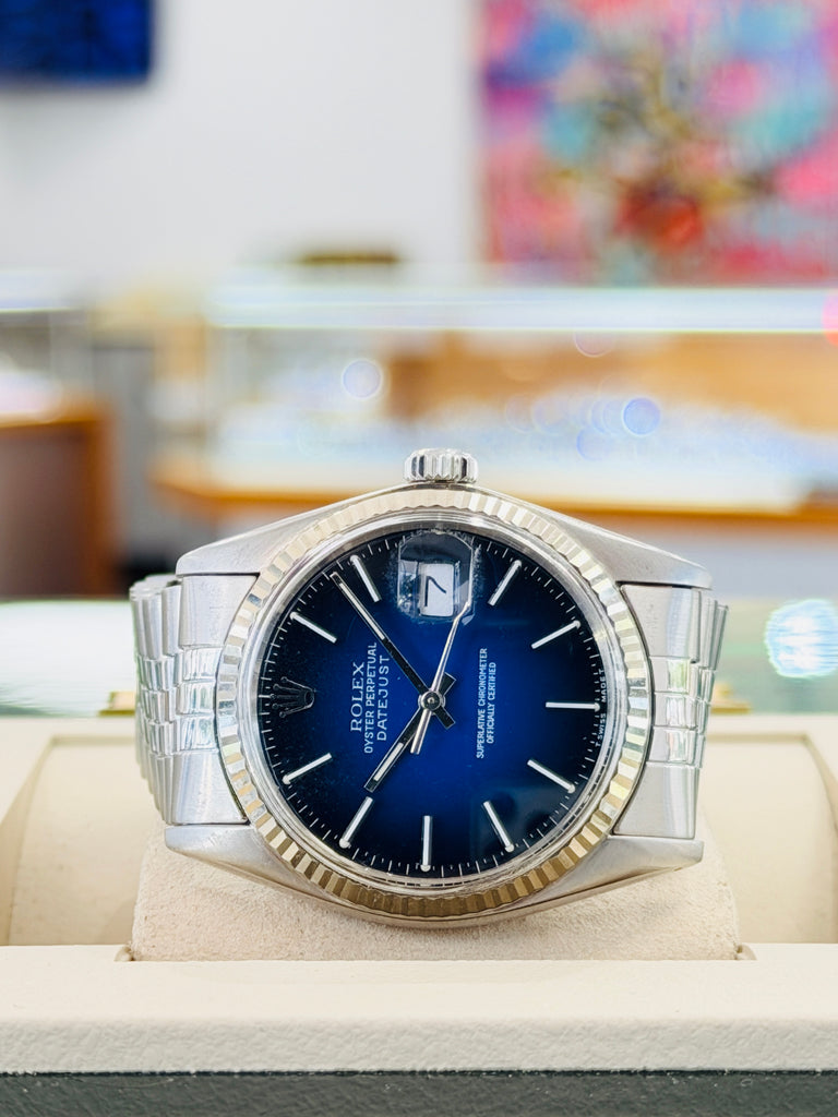 Rolex Datejust 36 16014 8 million Serial RARE Factory Blue Ombre Jubilee