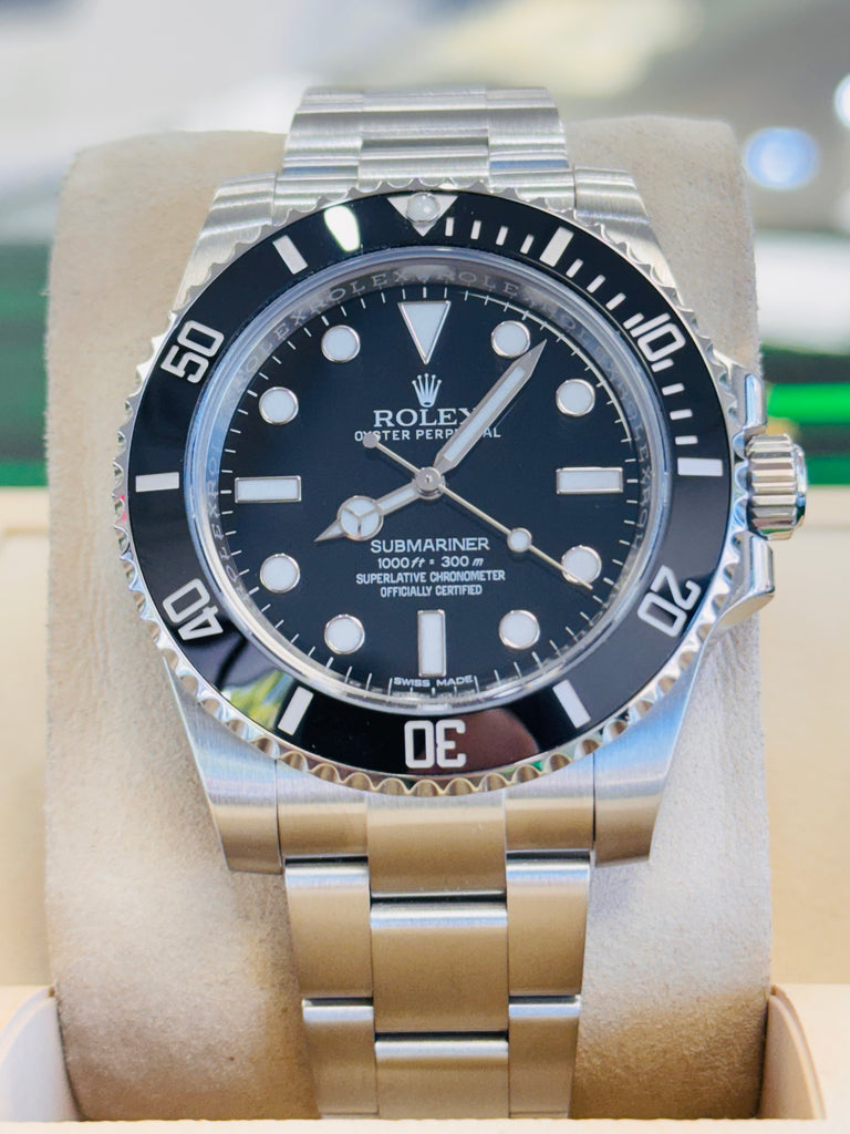 Rolex Submariner (No Date)  114060 Steel Black Ceramic 40mm Box and Papers MINT