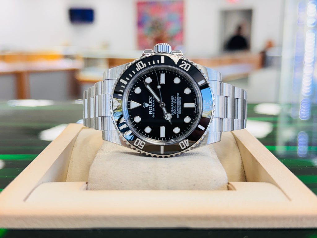 Rolex Submariner (No Date)  114060 Steel Black Ceramic 40mm Box and Papers MINT