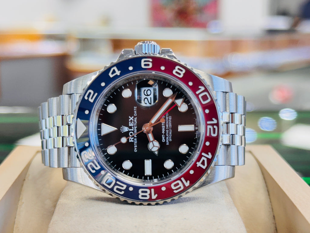 Rolex GMT-Master II PEPSI 126710BLRO Jubilee Band Red Blue Ceramic Bezel Watch