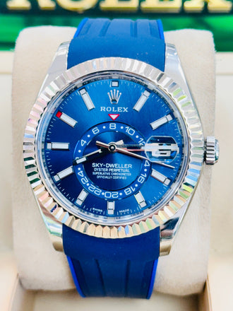 Rolex Sky-Dweller 326934 Blue Dial Oyster Steel Bracelet + Rubber B Watch