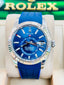 Rolex Sky-Dweller 326934 Blue Dial Oyster Steel Bracelet + Rubber B Watch MINT