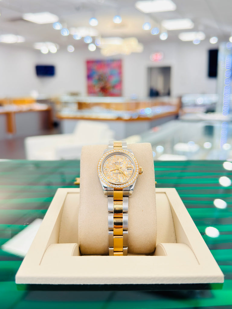 Rolex Lady-Datejust 179383 FACTORY Diamond Bezel & Dial Yellow Gold & Stainless Steel Oyster MINT
