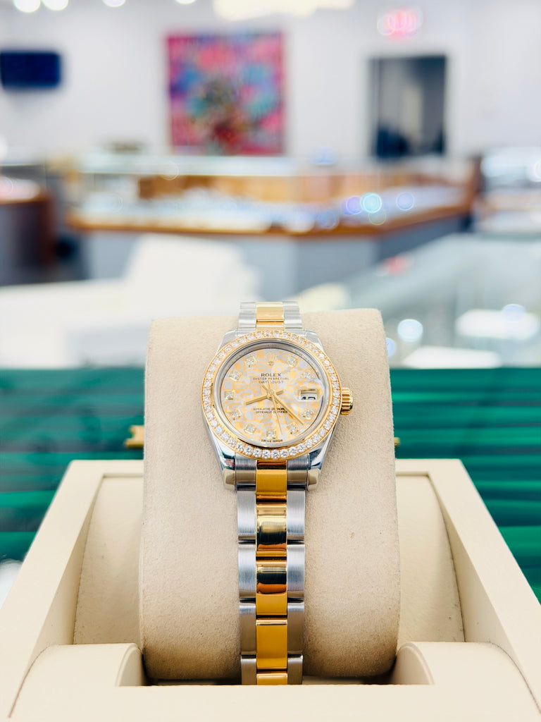 Rolex Lady-Datejust 179383 FACTORY Diamond Bezel & Dial Yellow Gold & Stainless Steel Oyster MINT