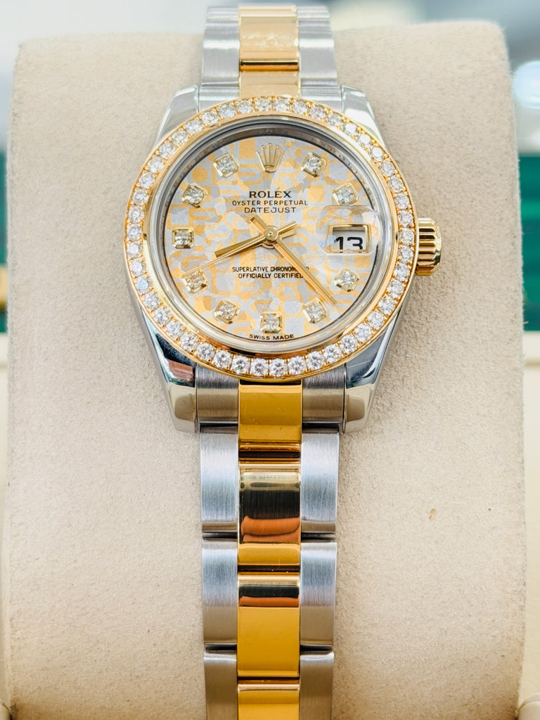 Rolex Lady-Datejust 179383 FACTORY Diamond Bezel & Dial Yellow Gold & Stainless Steel Oyster MINT