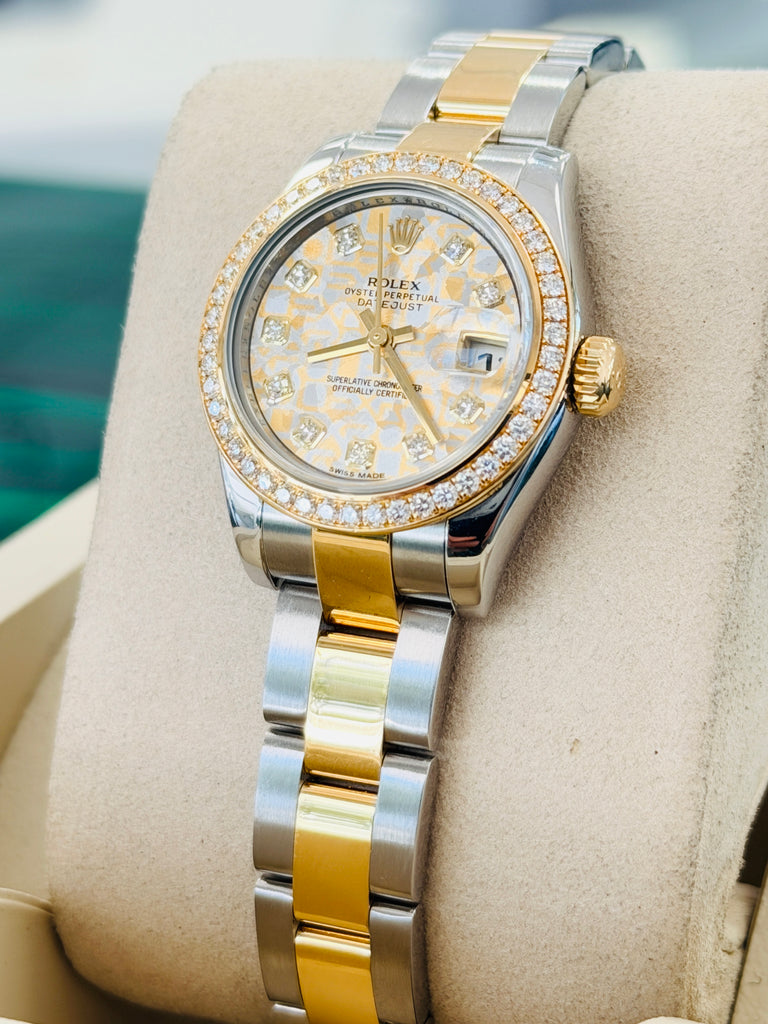 Rolex Lady-Datejust 179383 FACTORY Diamond Bezel & Dial Yellow Gold & Stainless Steel Oyster MINT