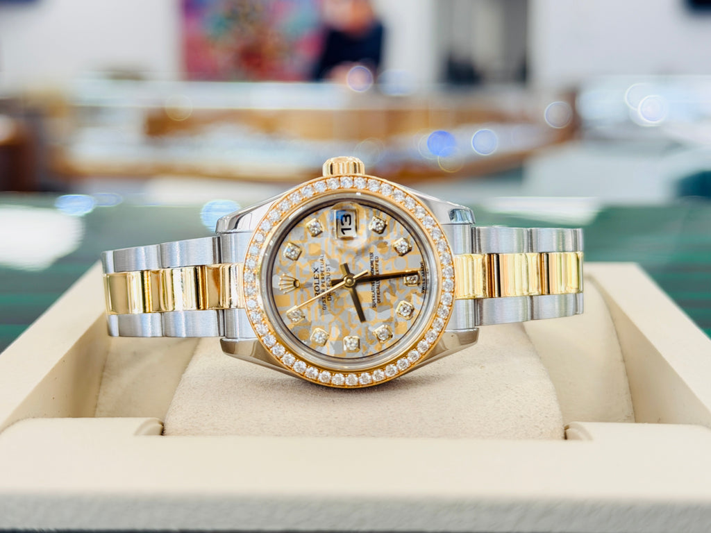 Rolex Lady-Datejust 179383 FACTORY Diamond Bezel & Dial Yellow Gold & Stainless Steel Oyster MINT