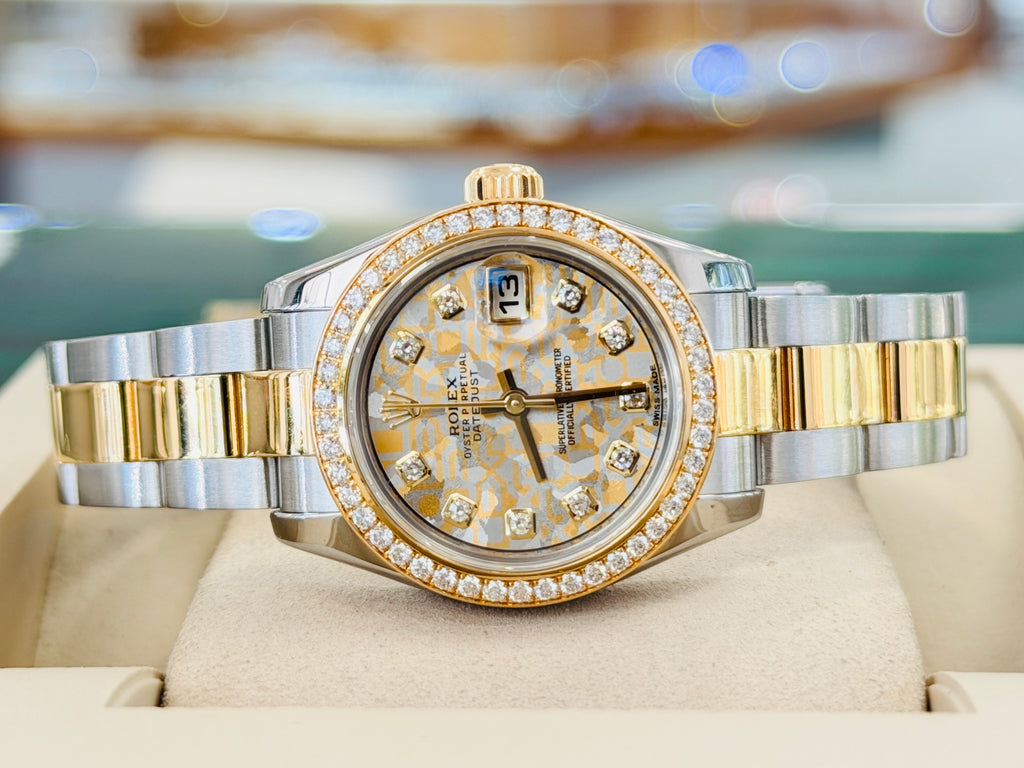 Rolex Lady-Datejust 179383 FACTORY Diamond Bezel & Dial Yellow Gold & Stainless Steel Oyster MINT