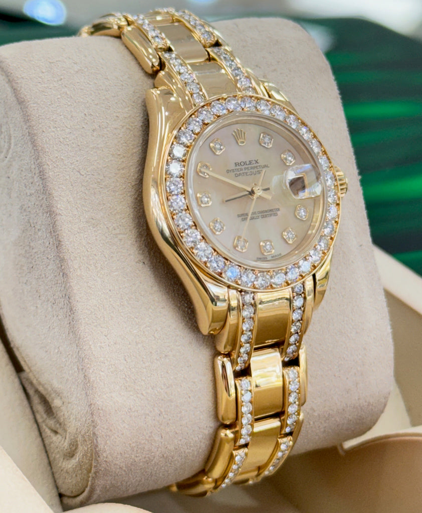 Rolex Lady-Datejust 69298 Pearlmaster crown collection Factory Diamonds and Factory MOP Diamond Dial  PreOwned - Diamonds East Intl.