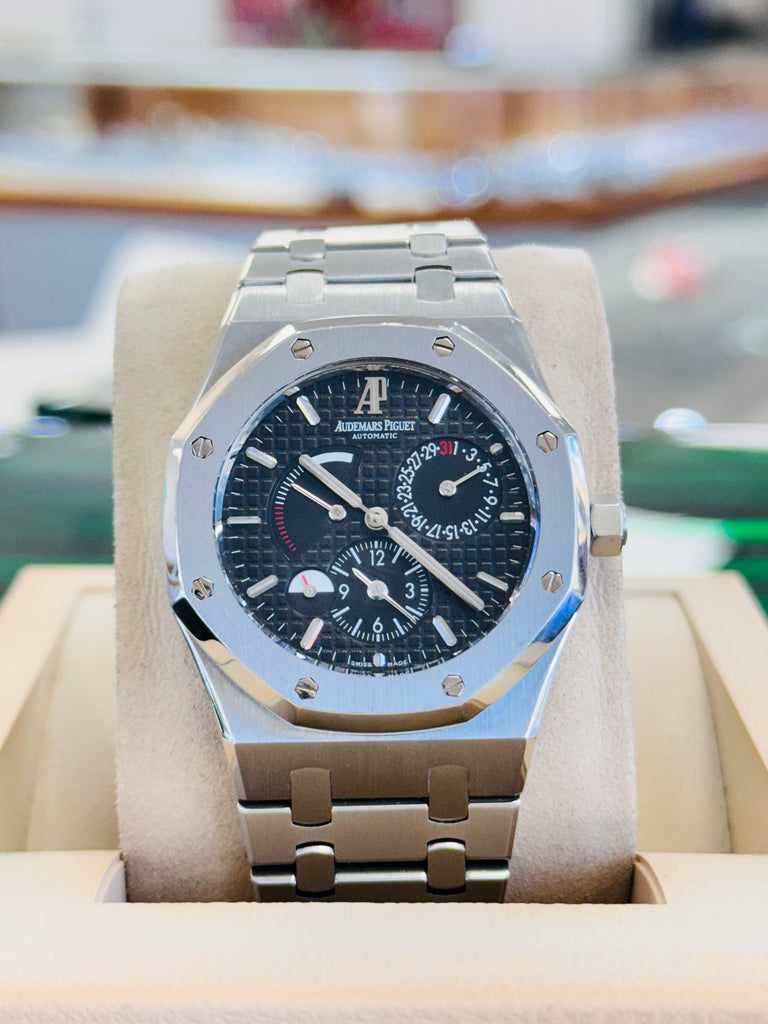 Audemars Piguet Royal Oak Dual Time Black Dial 39mm 26120ST.OO.1220ST.03 MINT Box and Papers