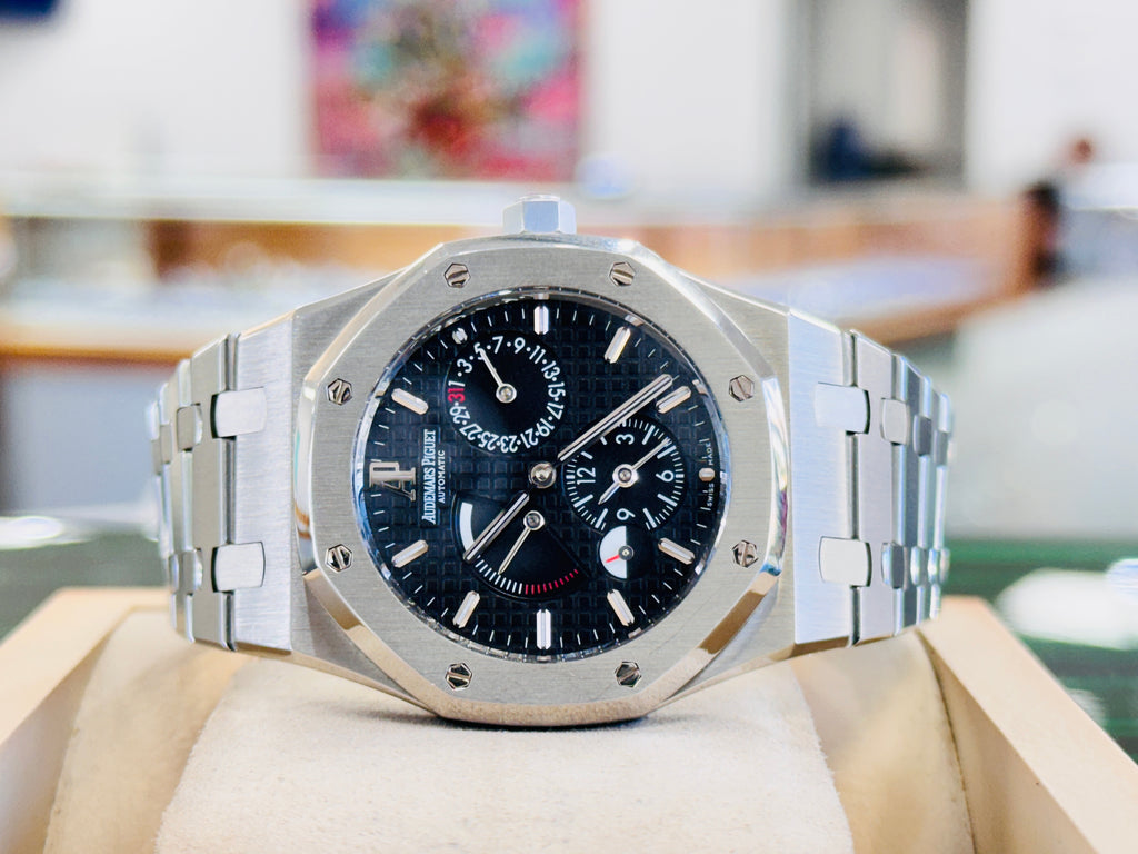 Audemars Piguet Royal Oak Dual Time Black Dial 39mm 26120ST.OO.1220ST.03 MINT Box and Papers