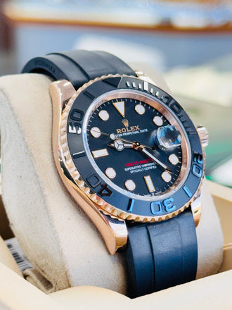 Rolex Yacht-Master 40 126655 18kt Rose Gold Black Dial Oyster Flex  Box and Papers PreOwned - Diamonds East Intl.