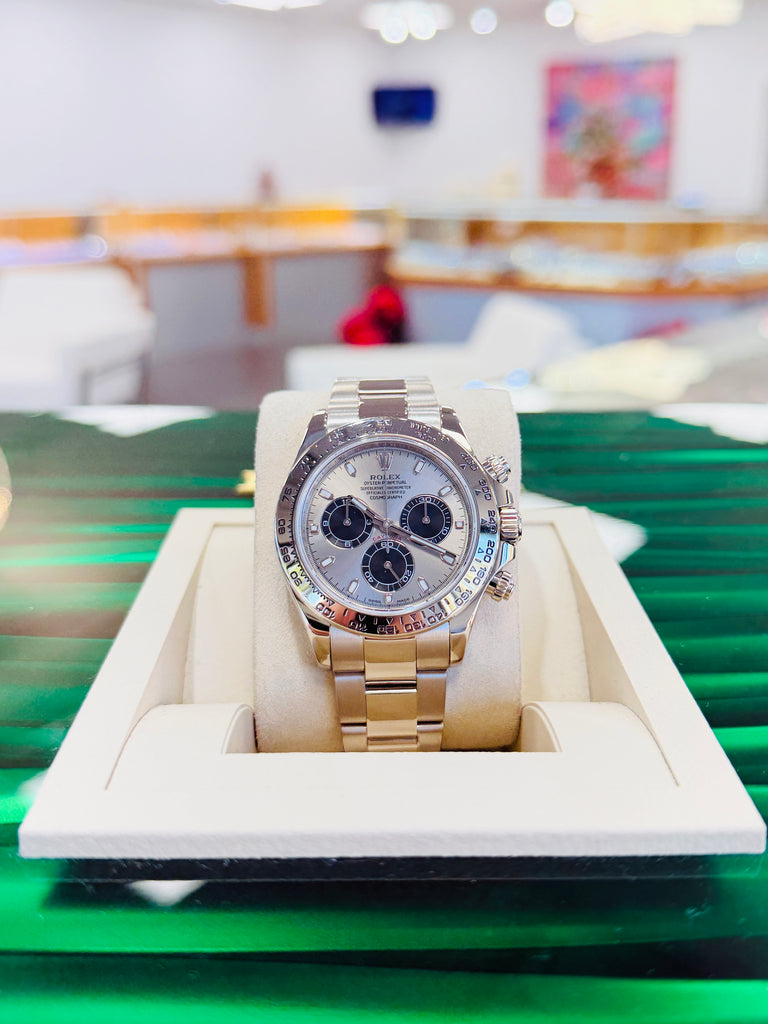 Rolex Daytona 116509 White Gold Cosmograph Silver Panda Dial Box and Papers PreOwned - Diamonds East Intl.