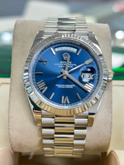 Rolex Day-Date 40mm 228239 Factory Blue Roman Dial Box and