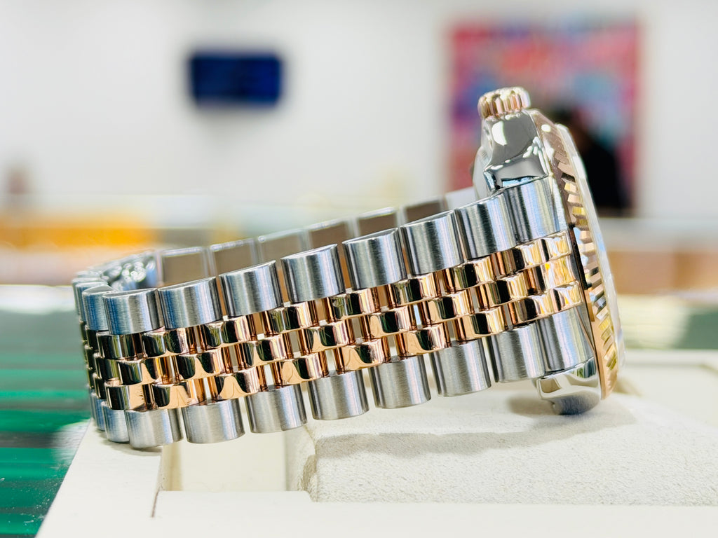 Rolex Datejust 36 116231  Factory Pink Diamond Jubilee Dial EverRose and Steel Jubilee  Band Box and Papers PreOwned - Diamonds East Intl.