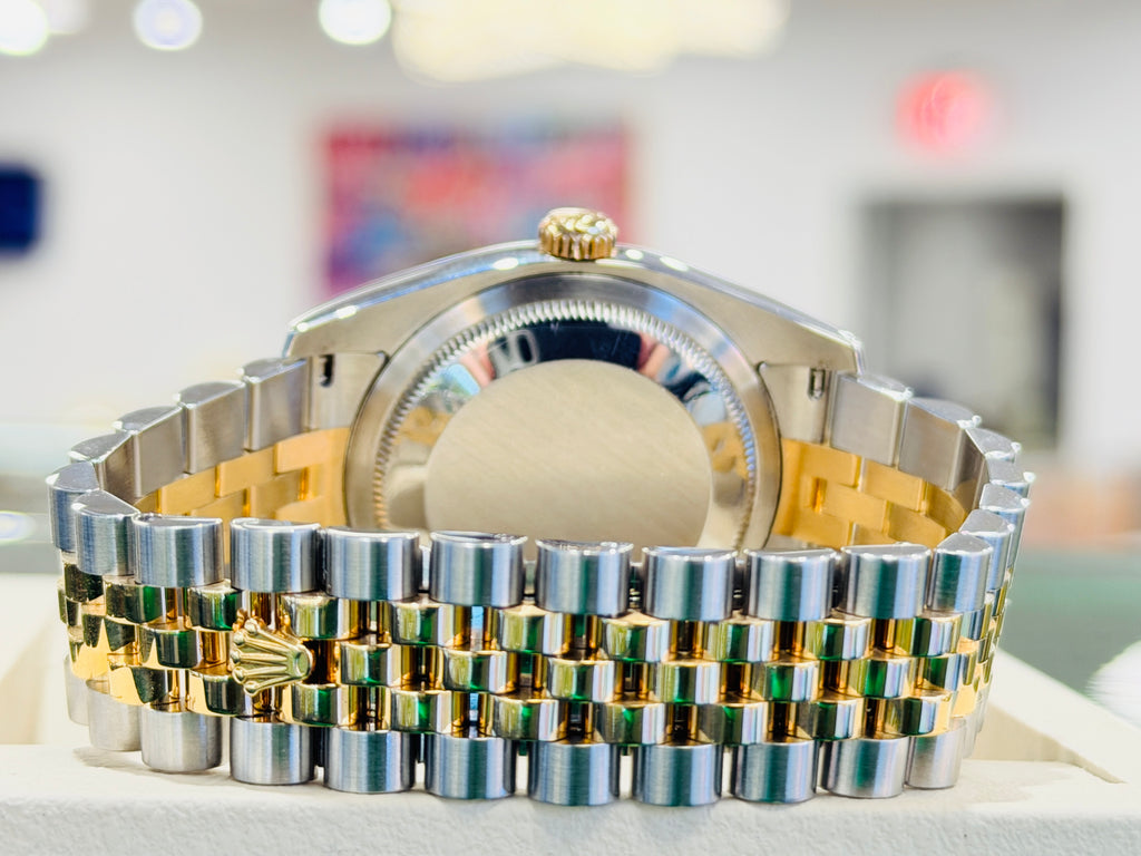 Rolex Datejust 36 116233 Fluted Bezel  Champagne Stick Dial super Jubilee Bracelet  PreOwned - Diamonds East Intl.