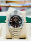 Rolex Day-Date 40 228206 Platinum Smooth Bezel  Factory Black Baguette Diamond Dial  PreOwned Box and Papers