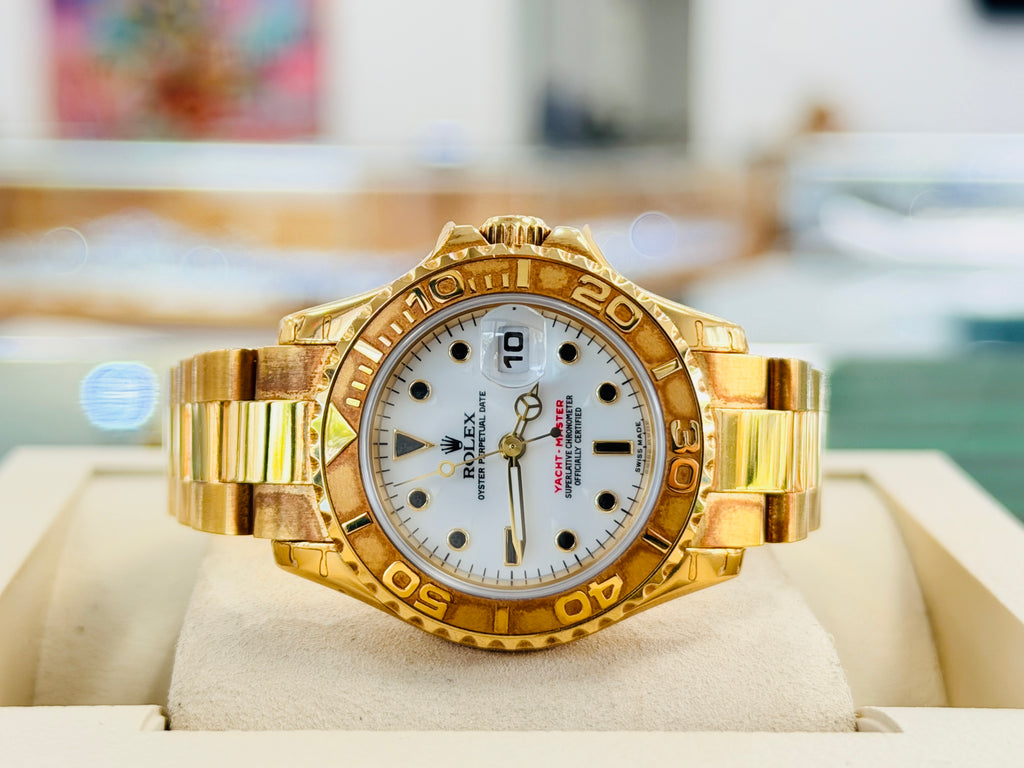 Rolex Yacht-Master 29 169628 Yellow Gold White Dial Box & Papers Unworn STICKERED