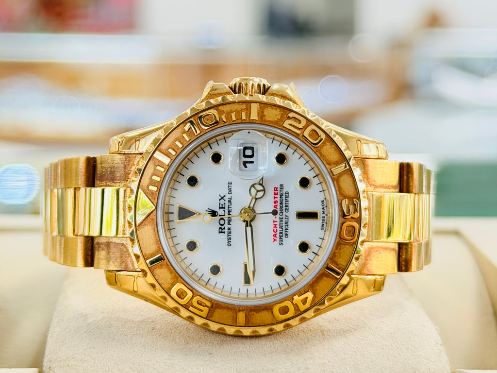 Rolex Yacht-Master 29 169628 Yellow Gold White Dial Box & Papers Unworn STICKERED