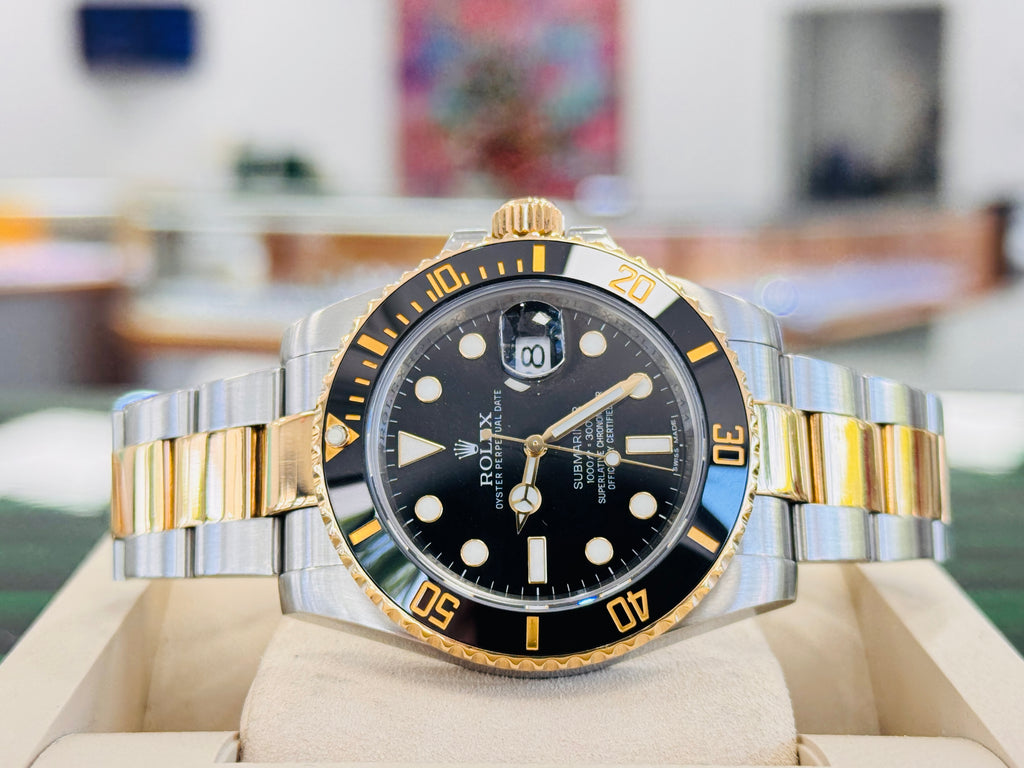 Rolex Submariner Date 116613LN  Black Dial Original OYSTER STEEL/GOLD BAND  PreOwned - Diamonds East Intl.
