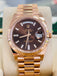 PreOwned Rolex Day-Date 40mm Everrose Gold 228235 Factory Chocolate Baguette Dial Box/Papers - Diamonds East Intl.