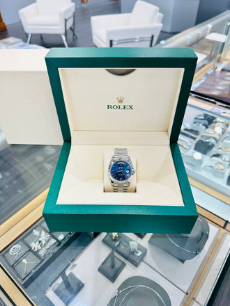Rolex Day-Date 40 228206 Platinum Blue Roman PreOwned - Diamonds East Intl.