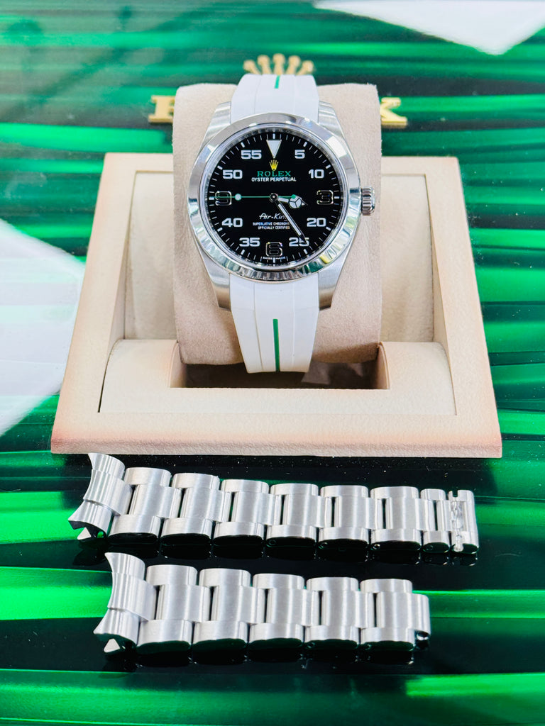 Rolex Air King 116900 Rubber B Band & Oyster Steel 40mm Watch Box & Papers