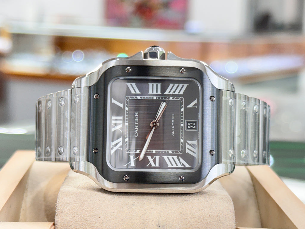Cartier Santos WSSA0037 Steel ADLC Grey Dial Box and Papers UNWORN