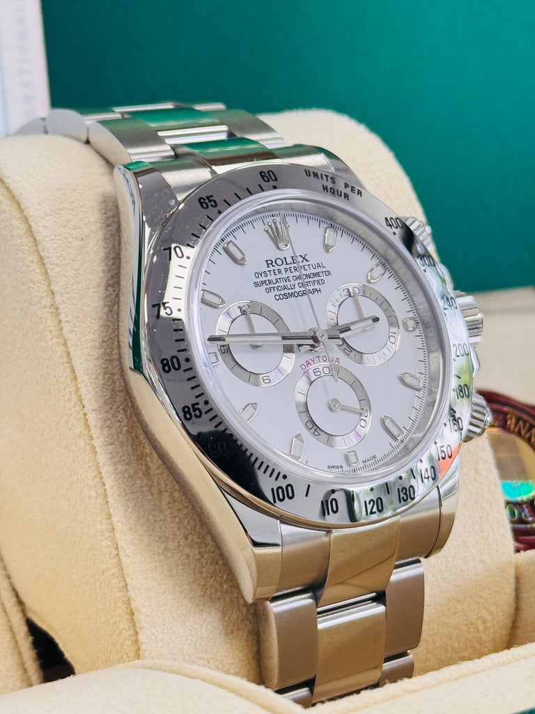 Rolex Daytona Cosmograph 116520 40mm Stainless Steel White Dial  Box and Papers Unworn Stickers