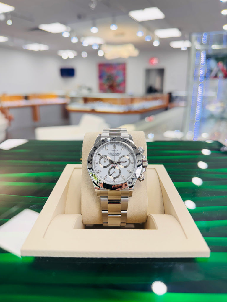 Rolex Daytona Cosmograph 116520 40mm Stainless Steel White Dial  Box and Papers Unworn Stickers