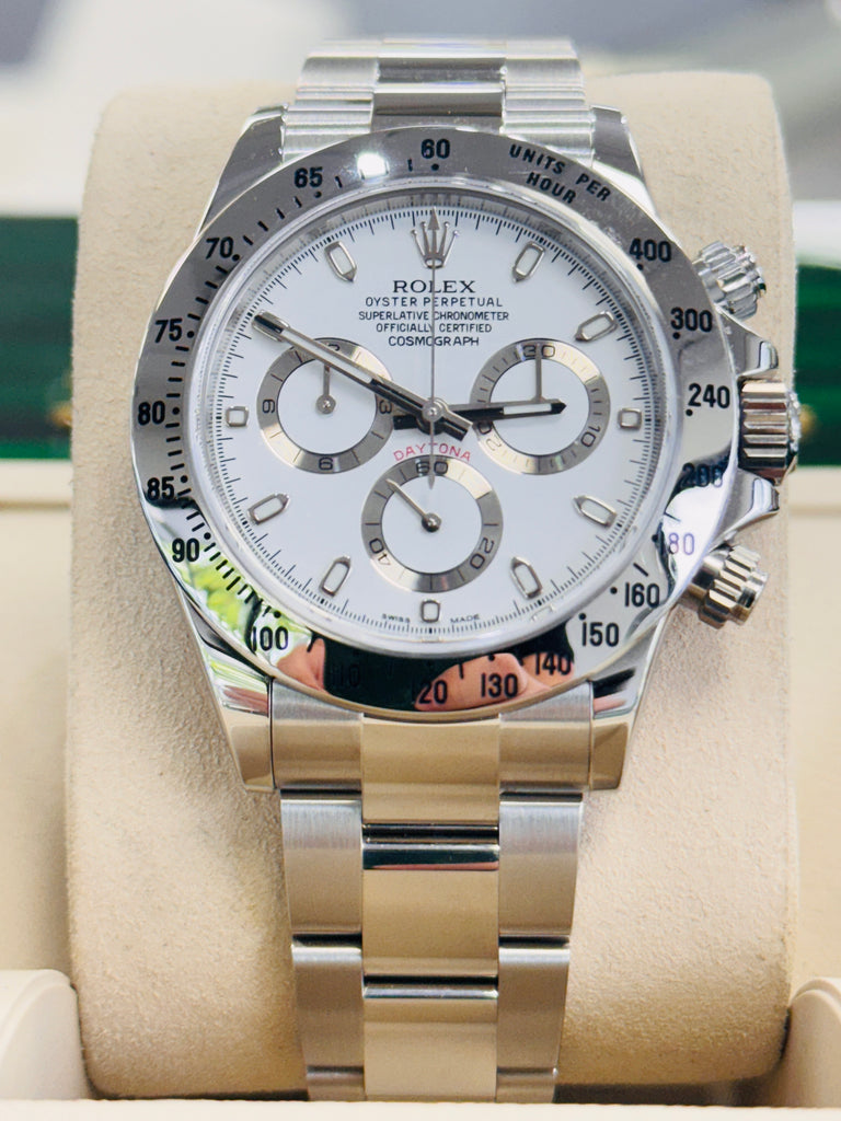 Rolex Daytona Cosmograph 116520 40mm Stainless Steel White Dial  Box and Papers Unworn Stickers