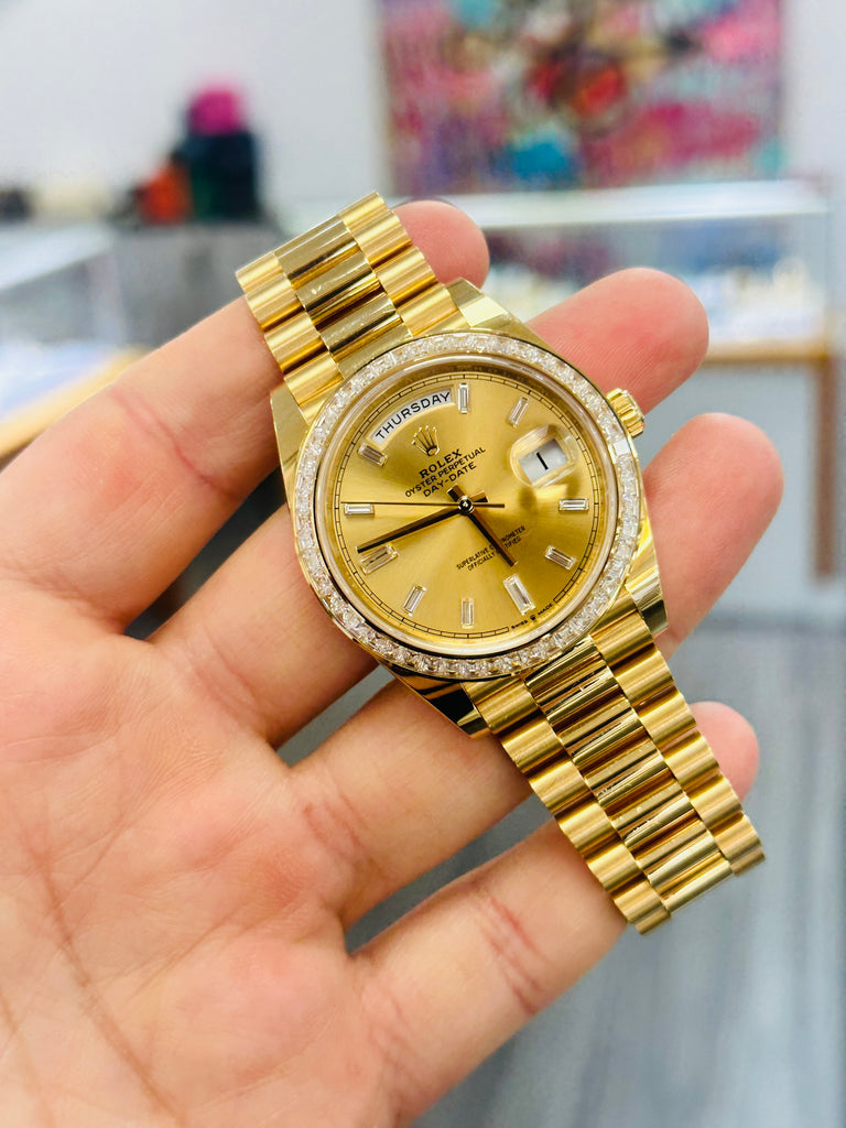Rolex Lady-Datejust 31mm Yellow Gold Champagne Diamond Dial
