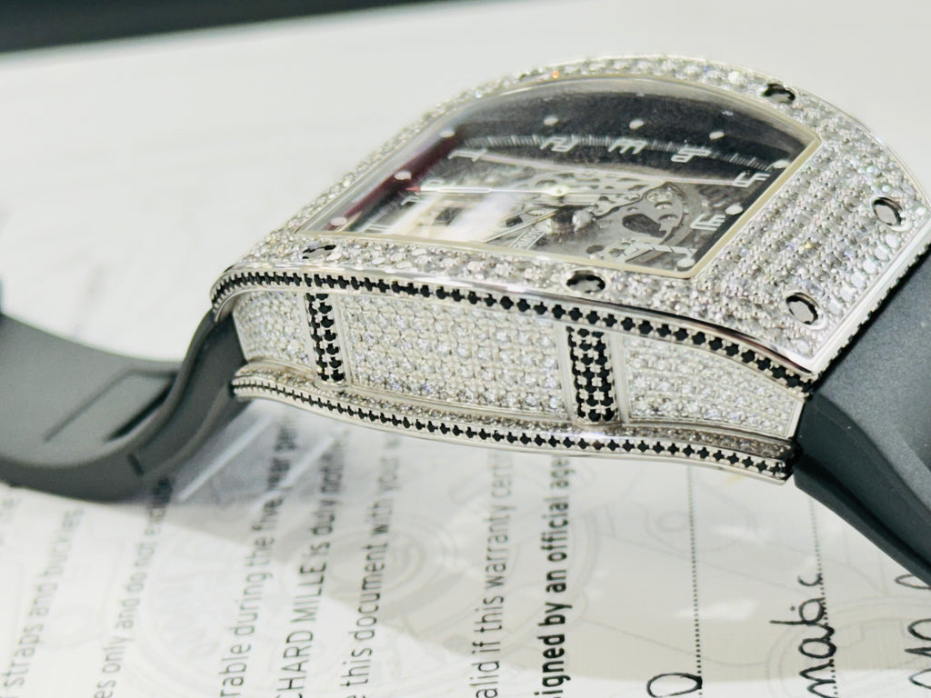 Richard Mille RM 010 REF. RM010 AN WG 18k White Gold Factory Diamonds Box and Papers 2019 - Diamonds East Intl.