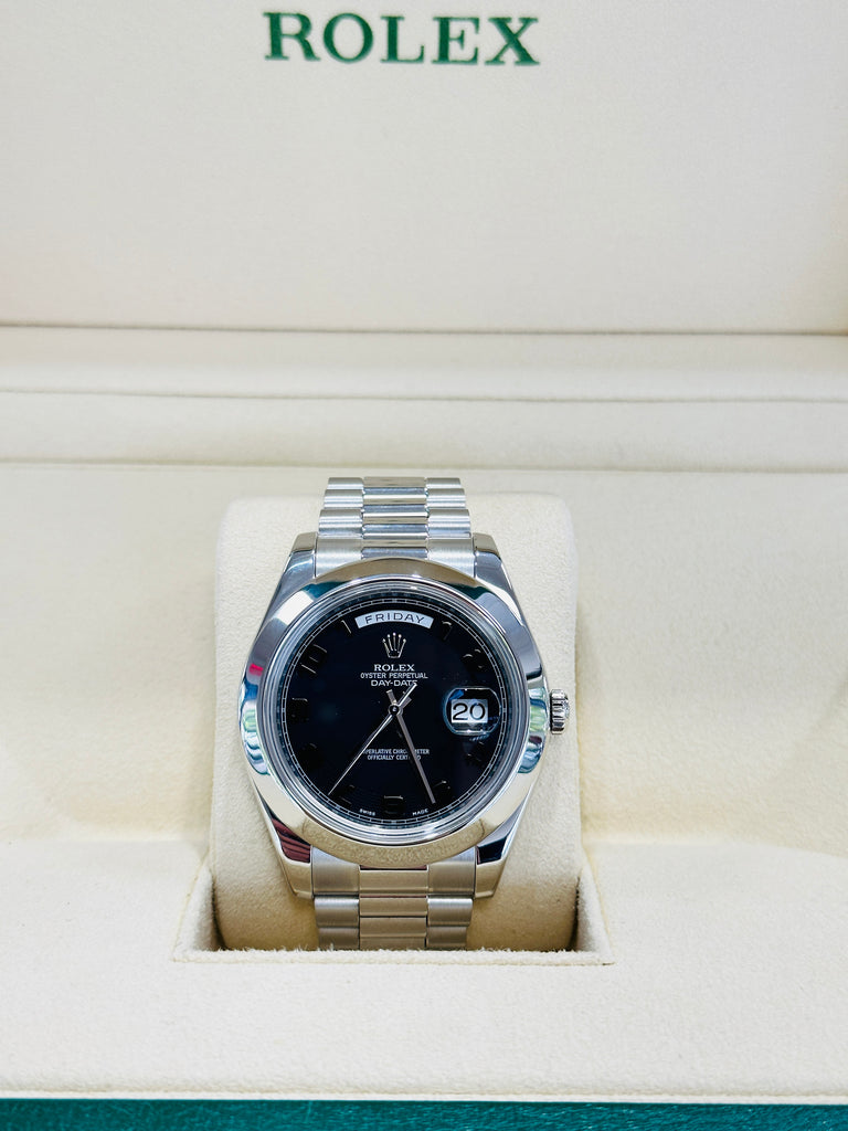 Rolex President Day-Date II 41mm Ice Blue Arabic Dial Platinum Watch
