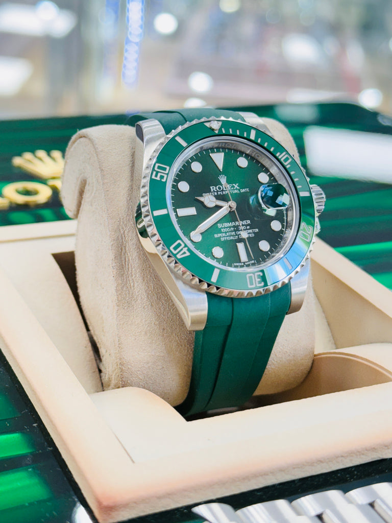 Rolex Submariner Hulk 116610LV Rubber B and Rolex Oyster Band Box And Papers