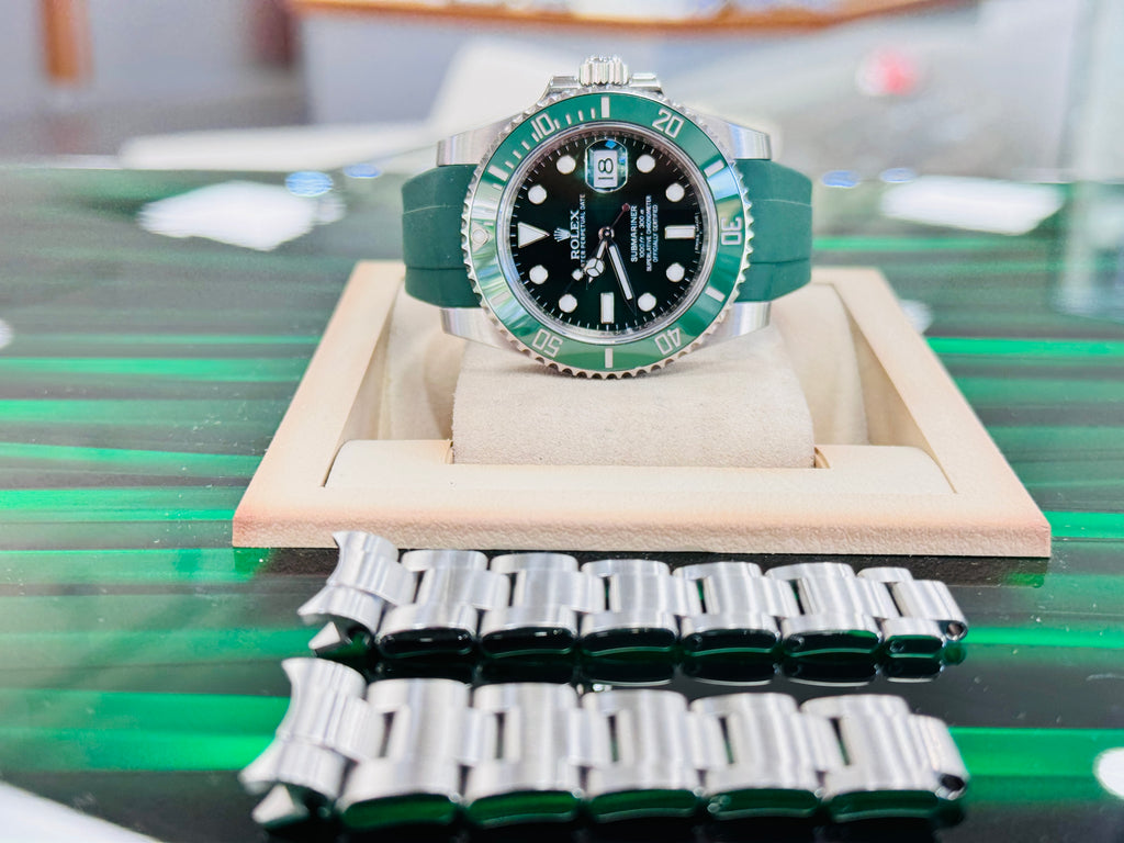 Rolex Submariner Hulk 116610LV Rubber B and Rolex Oyster Band Box And Papers