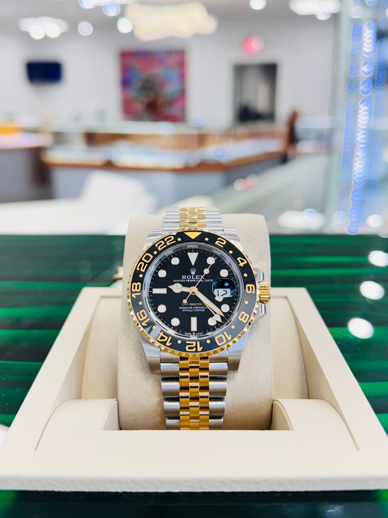 Rolex GMT-Master II 126713GRNR “Zombie” Two-Tone Yellow Gold Steel Black Dial  Unworn Box and Papers