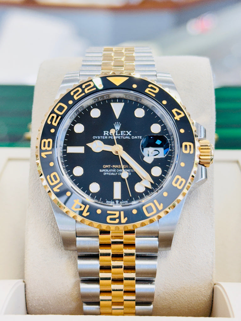 Rolex GMT-Master II 126713GRNR “Zombie” Two-Tone Yellow Gold Steel Black Dial  Unworn Box and Papers