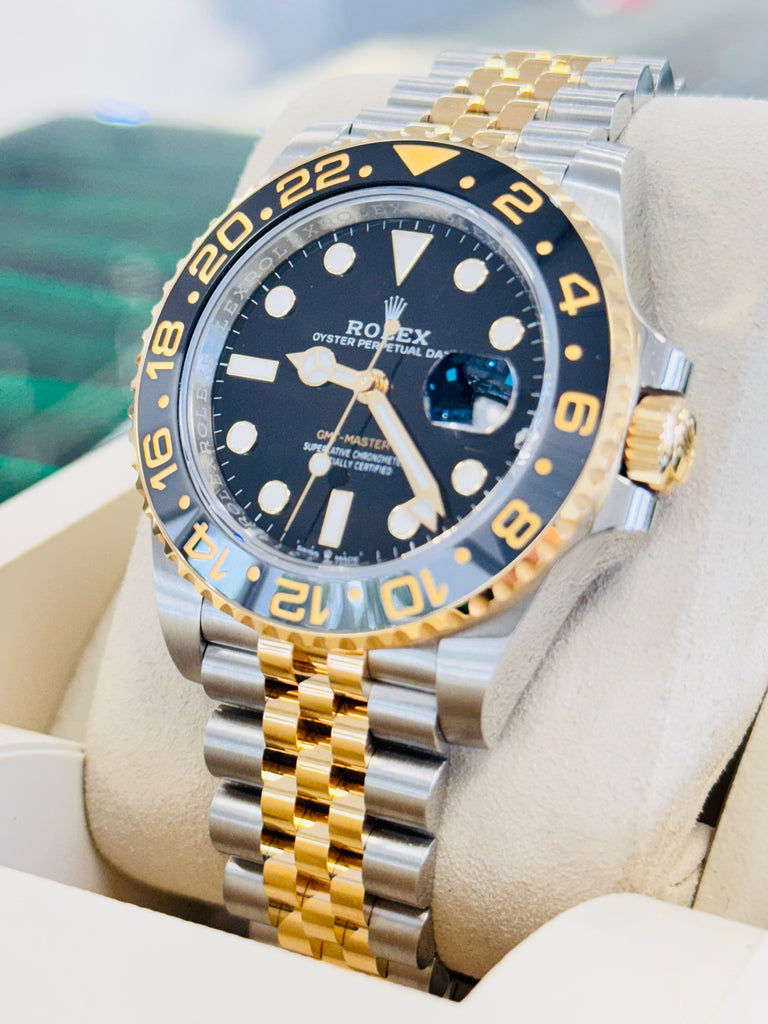 Rolex GMT-Master II 126713GRNR “Zombie” Two-Tone Yellow Gold Steel Black Dial  Unworn Box and Papers