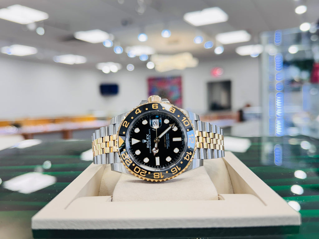 Rolex GMT-Master II 126713GRNR “Zombie” Two-Tone Yellow Gold Steel Black Dial  Unworn Box and Papers