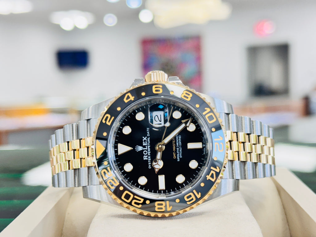 Rolex GMT-Master II 126713GRNR “Zombie” Two-Tone Yellow Gold Steel Black Dial  Unworn Box and Papers