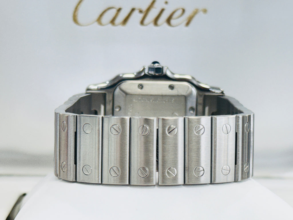 Cartier Santos Galbée 2319 W20055D6 Galbee Guilloche Silver Roman Dial  Box and Booklets MINT - Diamonds East Intl.