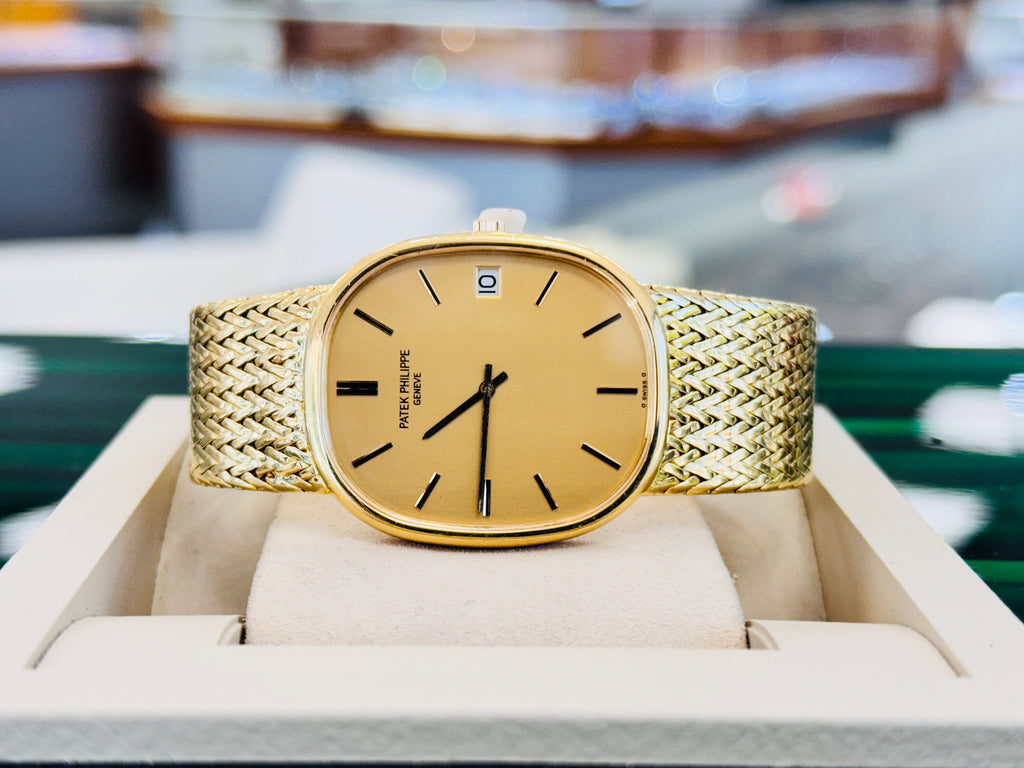 Patek Philippe Golden Ellipse "Jumbo" Reference 3605/1 PreOwned Box and Archives Papers - Diamonds East Intl.