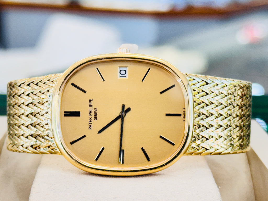 Patek Philippe Golden Ellipse "Jumbo" Reference 3605/1 PreOwned Box and Archives Papers - Diamonds East Intl.