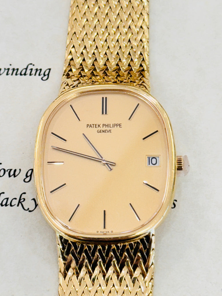Patek Philippe Golden Ellipse "Jumbo" Reference 3605/1 PreOwned Box and Archives Papers - Diamonds East Intl.