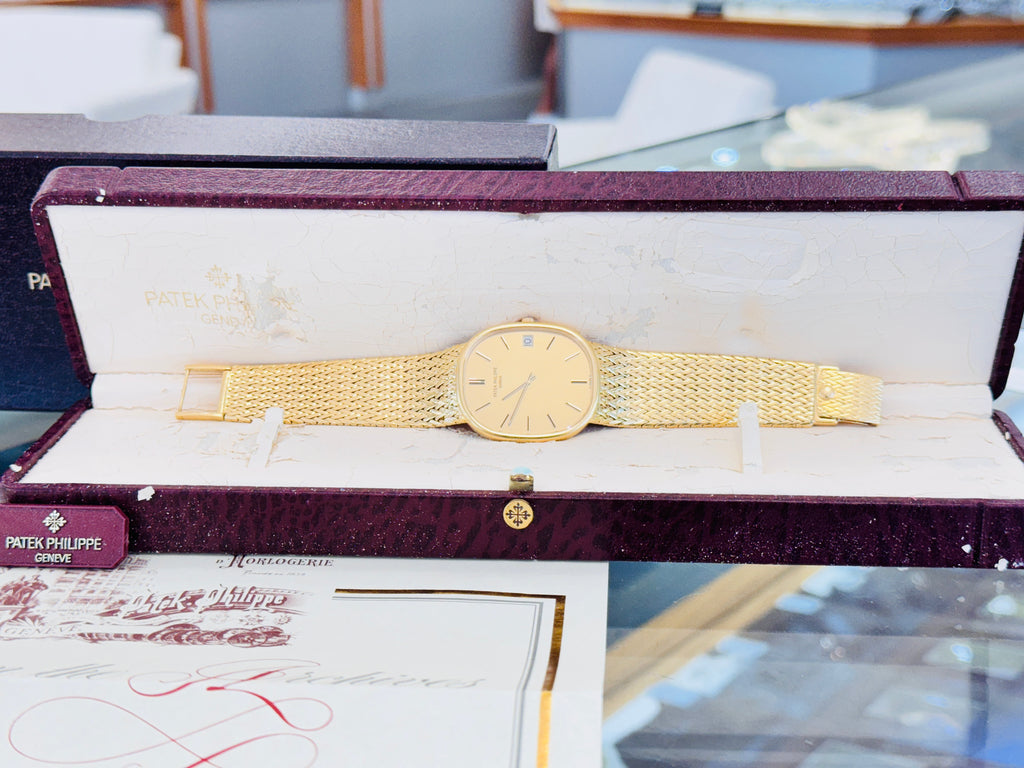 Patek Philippe Golden Ellipse "Jumbo" Reference 3605/1 PreOwned Box and Archives Papers - Diamonds East Intl.